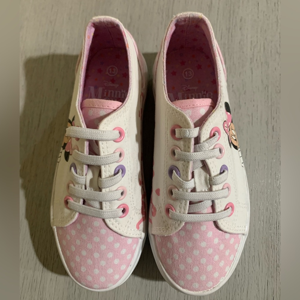 Disney Pink and White Sneakers with Polka Dots